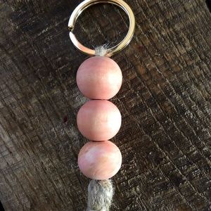 Wooden bead keychain